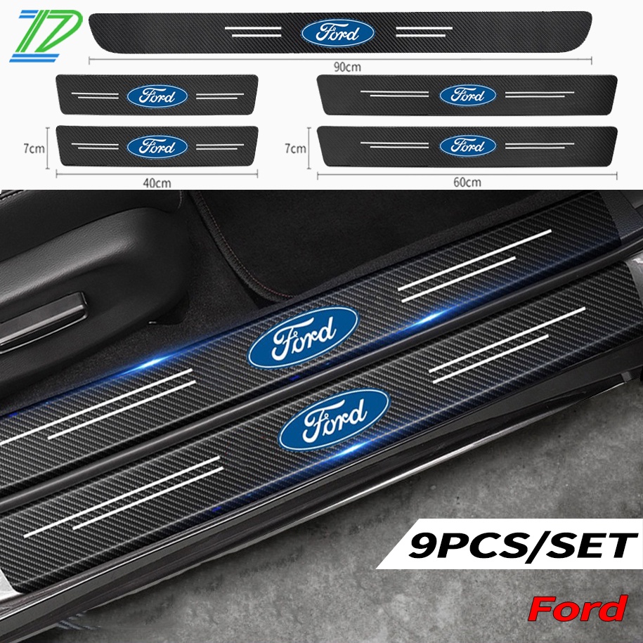 Para Ford Fibra De Carbono Adesivo Protetor De Porta De Carro Auto Threshold Adesivo Focus Ka mk2 Ranger Fiesta Fusion em Oferta na Shopee