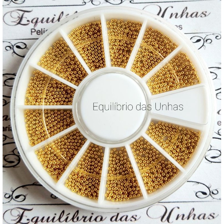 Disco Pedrarías Caviar Metal 1mm, Dourado joias para unhas e nail art, Pedrarias para Unhas, nail, joias de unhas, Pedra
