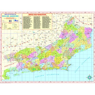 Mapa Do Estado Rio De Janeiro Politico 90 X 1 Cm Atual Shopee Brasil