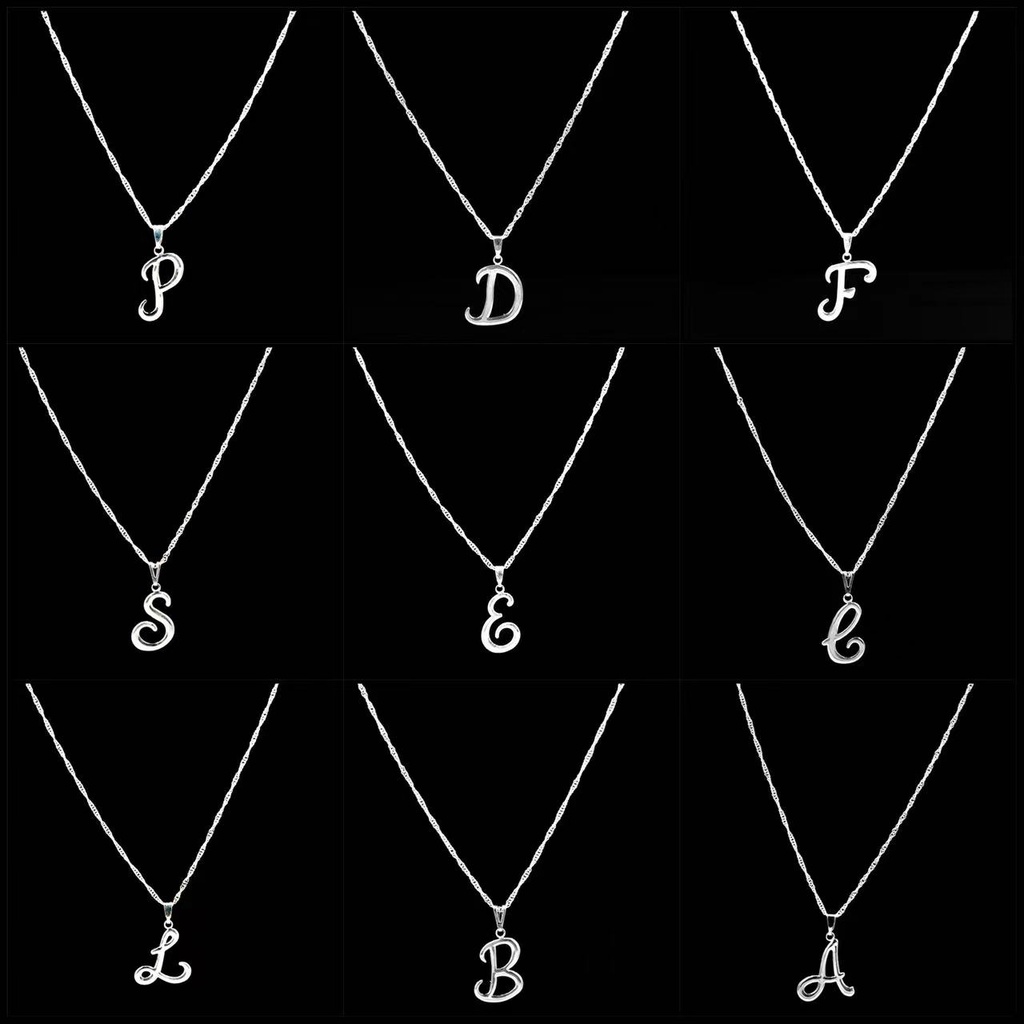 Colar pingente Letra Inicial nome prata folheado  prata 925 em Oferta na Shopee