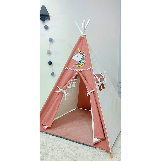 Barraca Infantil Tenda Cabana Com Colchonete De Únicornio