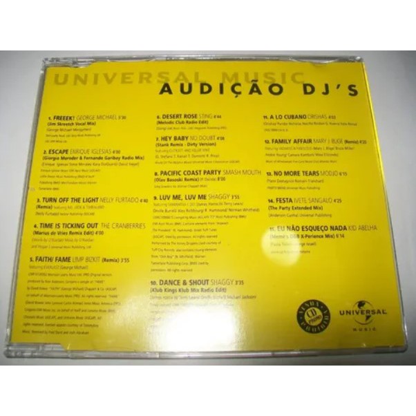 Cd Universal Music - Audição Dj`s (PROMO)
