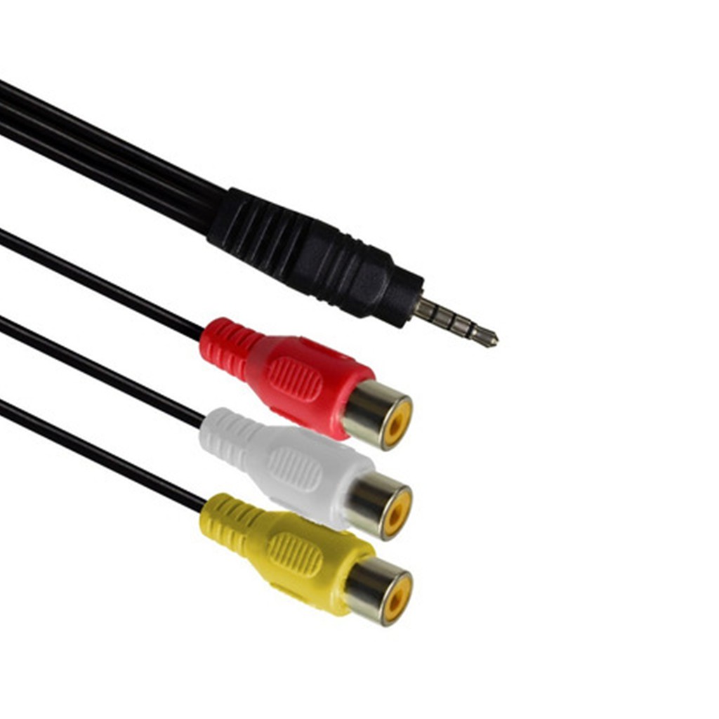 Cabo de Áudio P3 x RCA 3 Vias Estéreo para Tv Projetor Dvd Home Theater 20cm