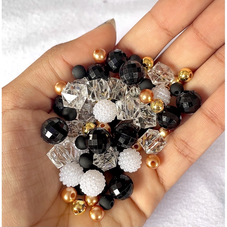 Blend Pérola, Contas, Craqueladas e Cristais - 50 Gramas em Oferta na Shopee