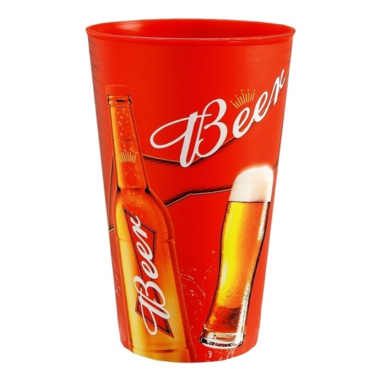 COPO DECORADO VERMELHO 550 ML  - USUAL UTILIDADES
