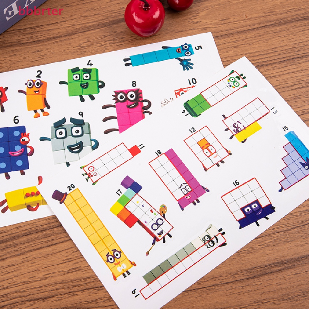 bbbrter Numberblocks Adesivos Brinquedos Número Blocos Grafite DIY ...