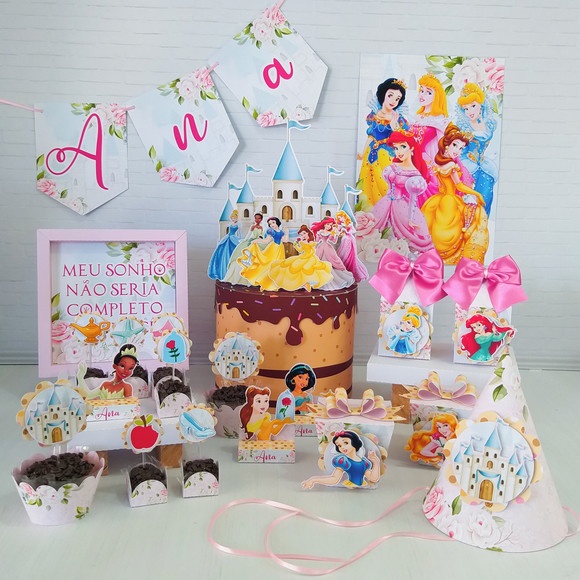 kit festa infantil lembrancinha para aniversário Caixinhas Personalizadas Princesas Disney