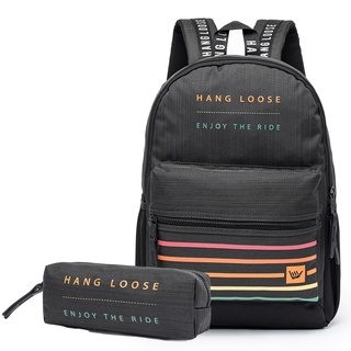 Mochila Hang Loose Escolar Estojo Original Masculino Reforçado