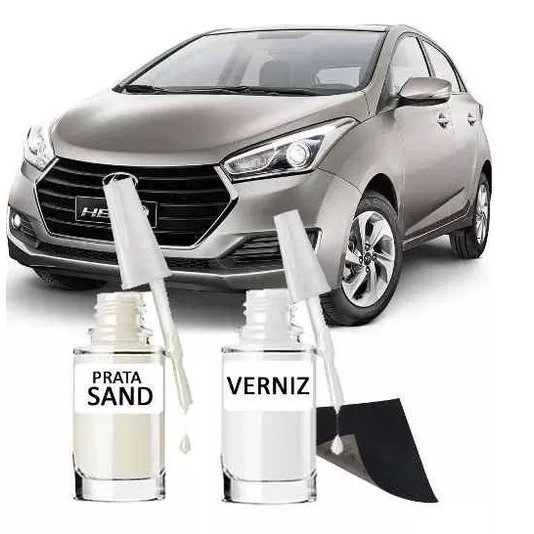 Tinta Tira Risco Automotivo Prata Sand Met - W9A Hyundai + Verniz 15ml em Oferta na Shopee