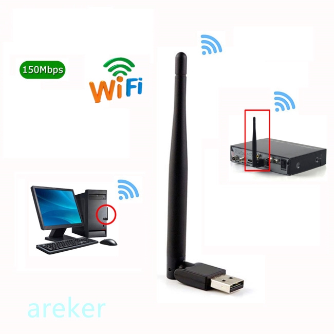 Mini Adaptador Wi-Fi Sem Fio 7601 2.4Ghz Wifi Para Dvb-T2 E Dvb-S2 Tv Box Wifi Antena Lan Placa De Rede