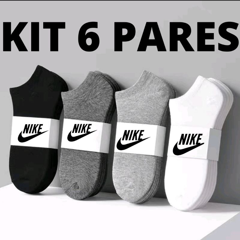 Kit 6 ou 3 pares de meia soquete meia invisível 100%algodão