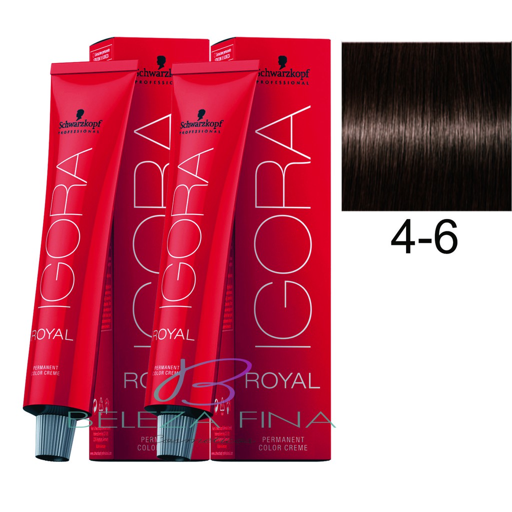 2 Coloracoes Schwarzkopf Igora Royal Tintura 4 6 60g Castanho Medio Marrom Shopee Brasil