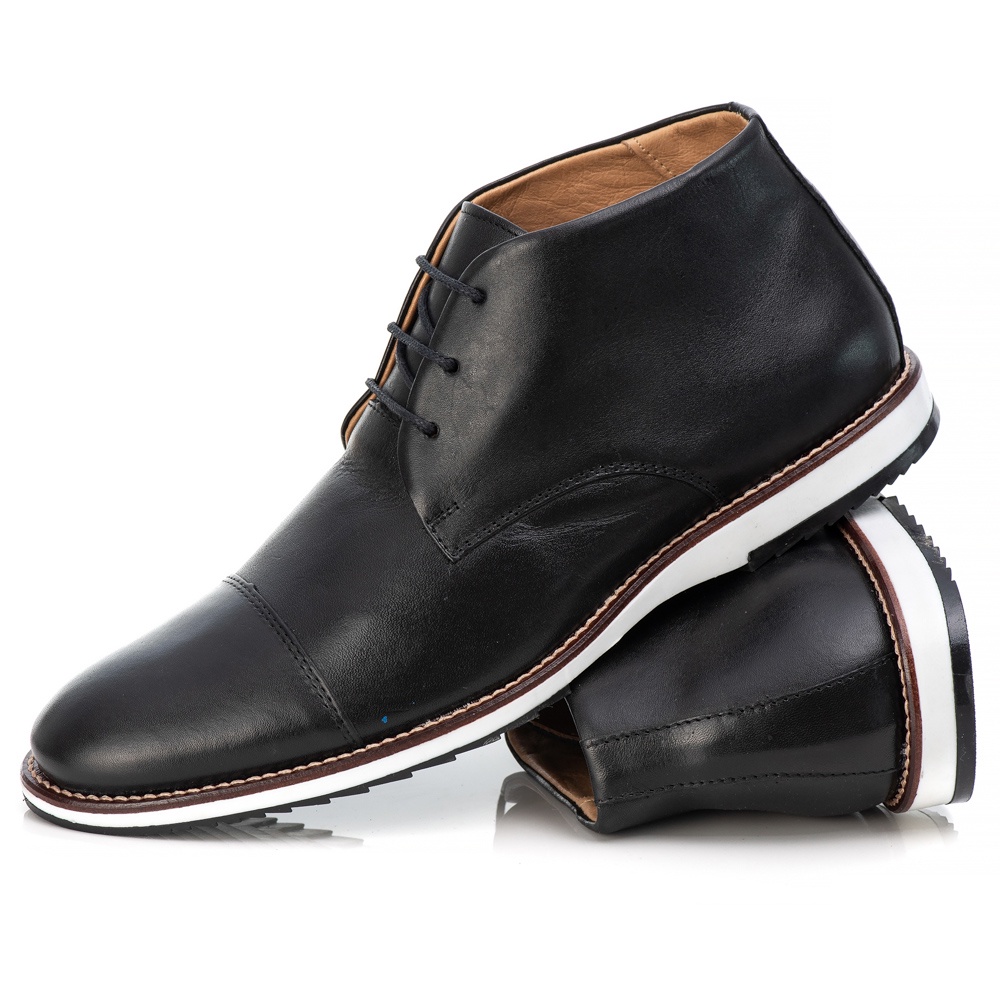 Sapato Bota Cano Baixo Oxford Casual Masculino Couro Premium