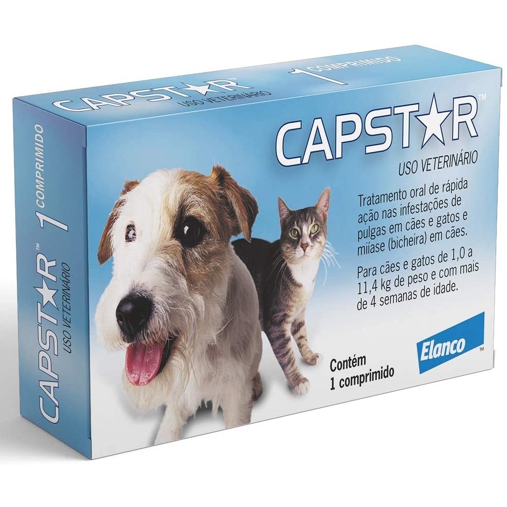 Capstar 11 Mg Antipulgas Para Cães E Gatos Até 11 Kg, Caixa Com 1