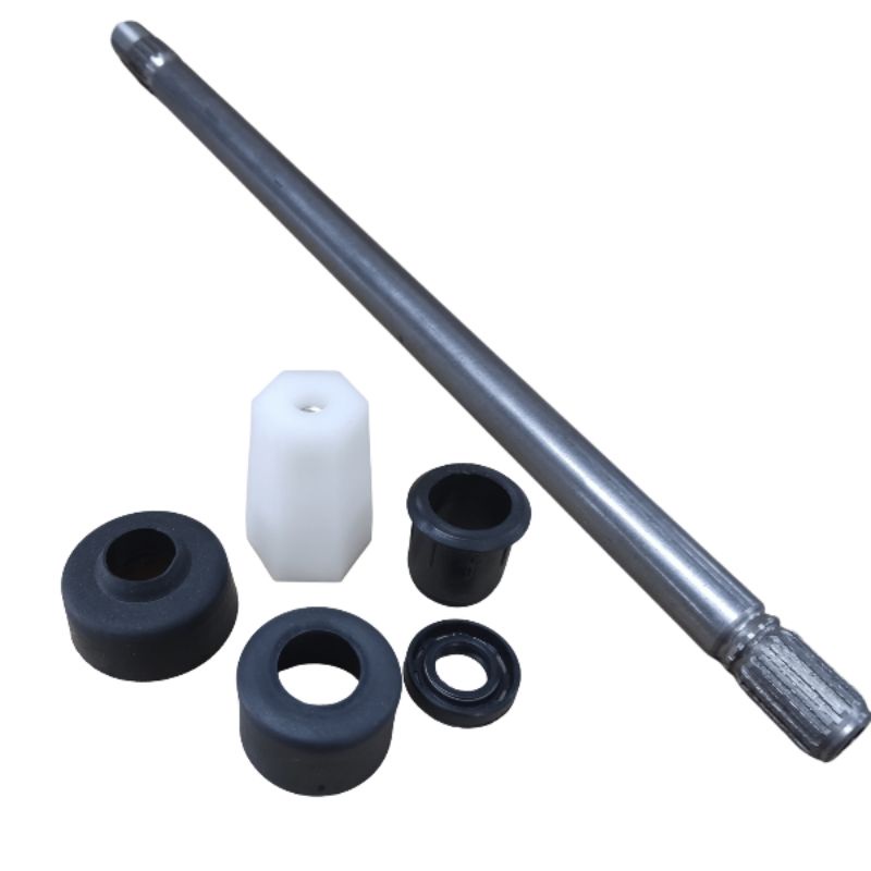 kit 1 eixo de ferro 45cm 1 sextavado, 1 bucha do eixo, 1 retentor do eixo rosca sem fim, 1guarda pó e 1 luva