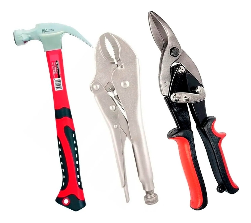 Martelo Unha Magnético 104469 + Alicate de pressão, 10 250mm + Alicate de chapa