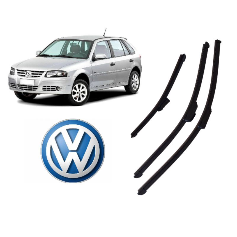 Kit Palheta Limpador Parabrisa Dianteiro + Traseiro Vw Gol G4 2009 2010 2011 2012 2013 em Oferta na Shopee