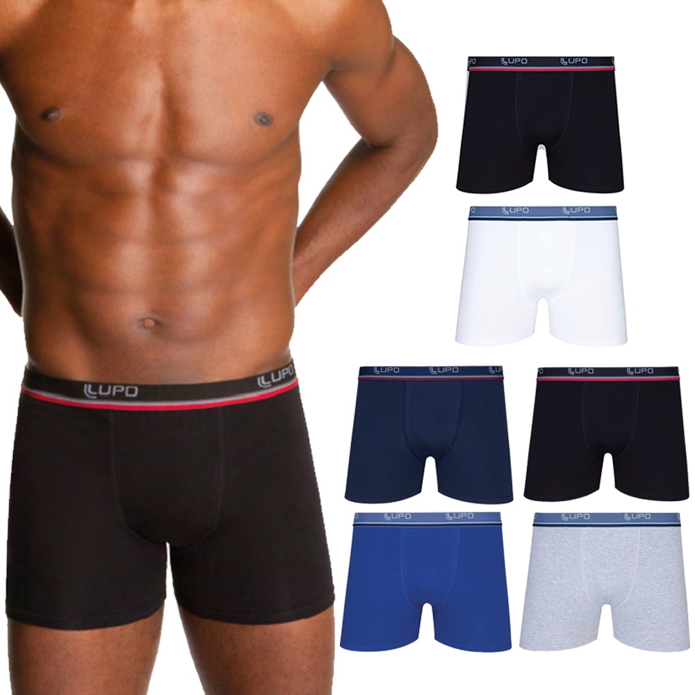 Kit 2 Cuecas Boxer Lupo 523-088 em Algodão com Cós Elástico MW