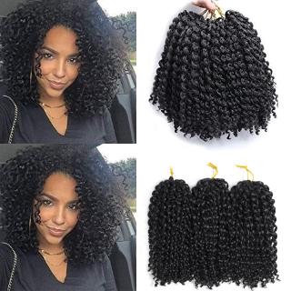 Tranças curtas de crochê cabelo encaracolado torcido Tranças de crochê Ombre extensões de cabelo sintético