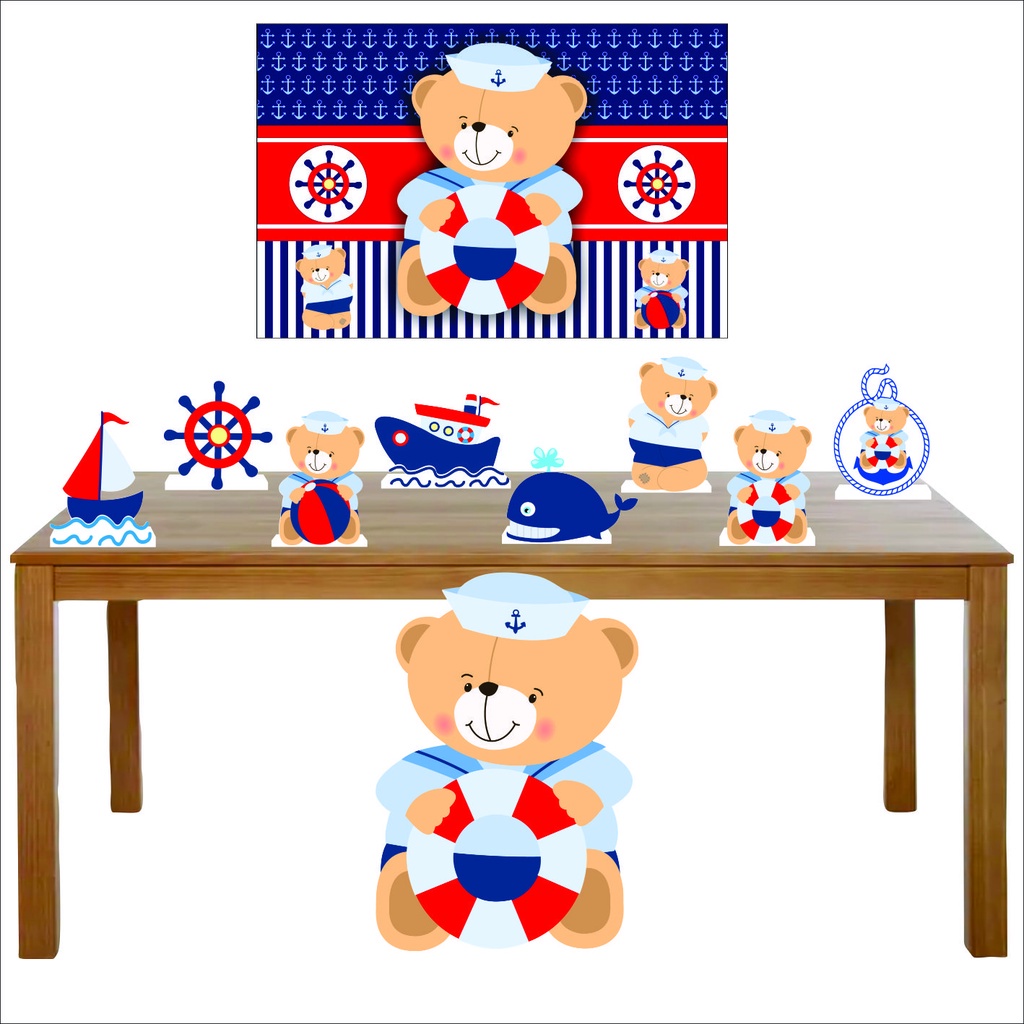 Kit Totens Display URSINHO MARINHEIRO - Display para mesa e chão + Painel