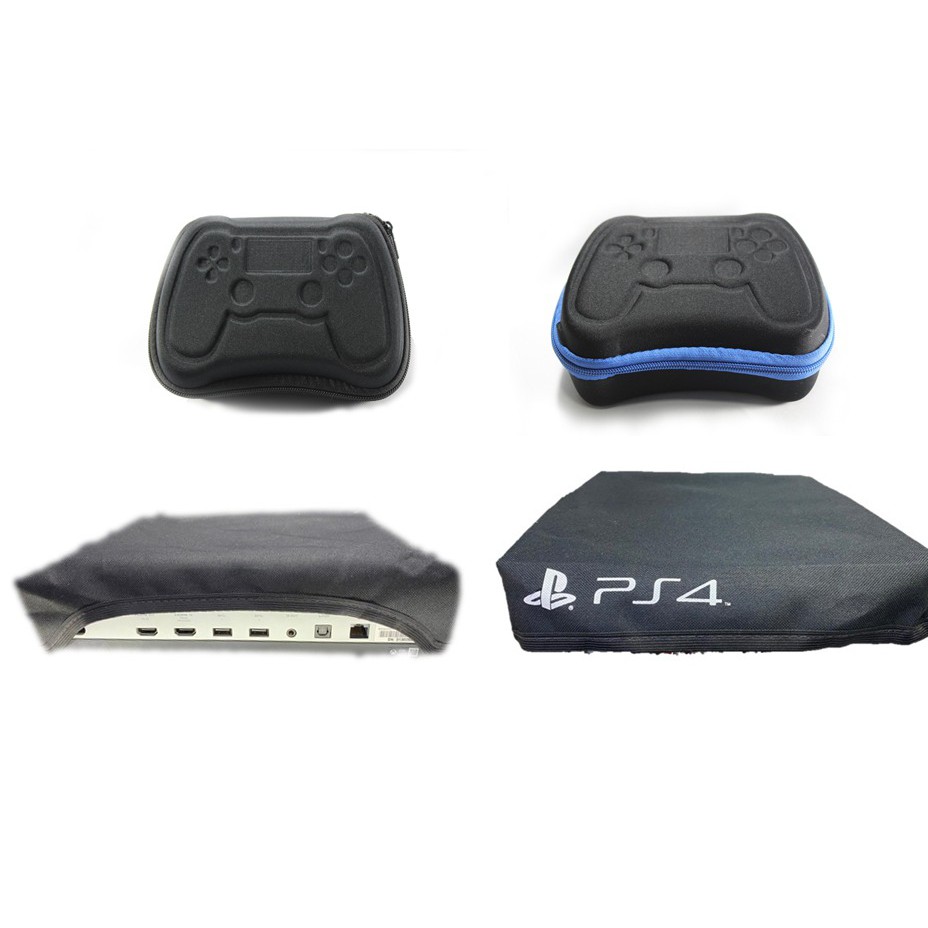 Kit com uma(1) Capa Pra Ps4 4k Protetora Antipoeira Console Case + Dois estojos PS4