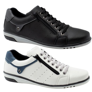 Kit 2 Dois Pares Sapatenis Ziper E Cadarço Casual Preço Bom A1 em Oferta na Shopee