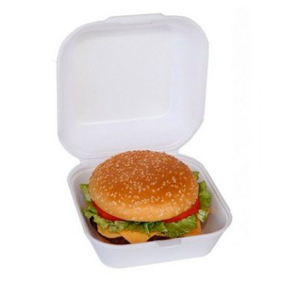 100 Embalagens para Hamburguer. Isopor para Lanches e Porções. Hamburgueira Caixa Delivery
