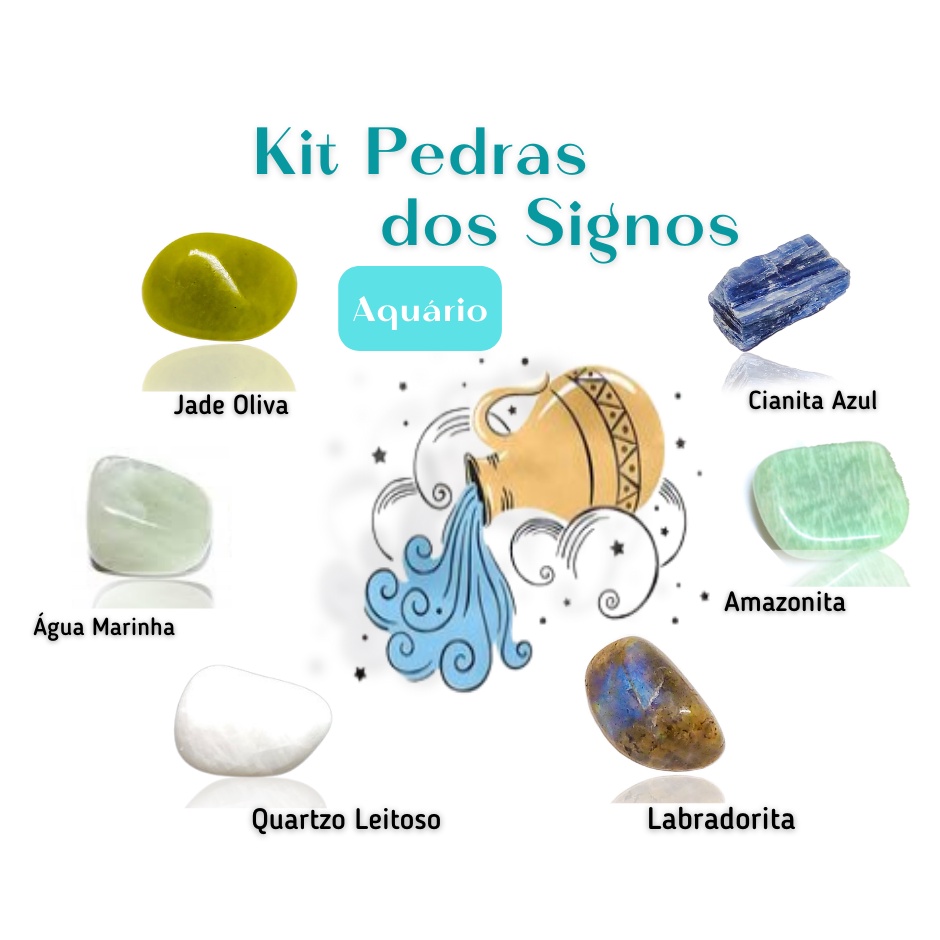 Pedra do Signo de Aquário - Kit de Pedras Naturais | Shopee Brasil