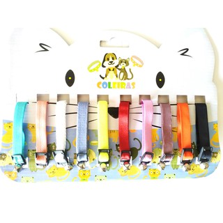 Kit 10 Coleira Para Gato Pingente Com Sino Cor Aleatórias Coleiras De Identificação Para Pets