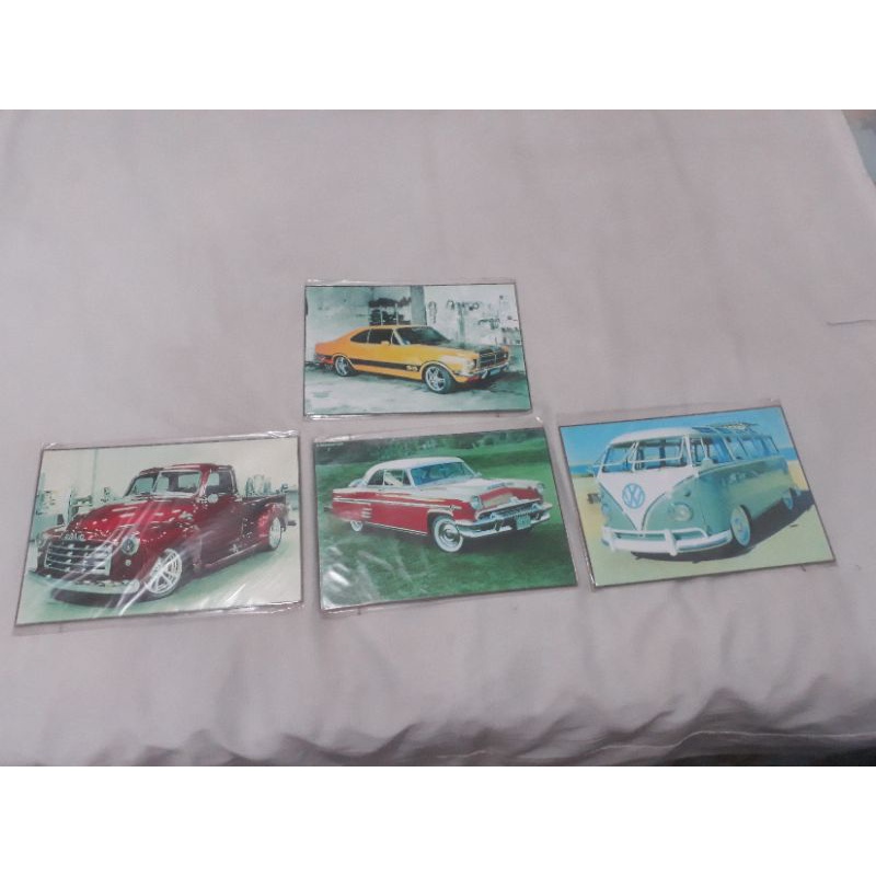 kit quadros carros clássicos