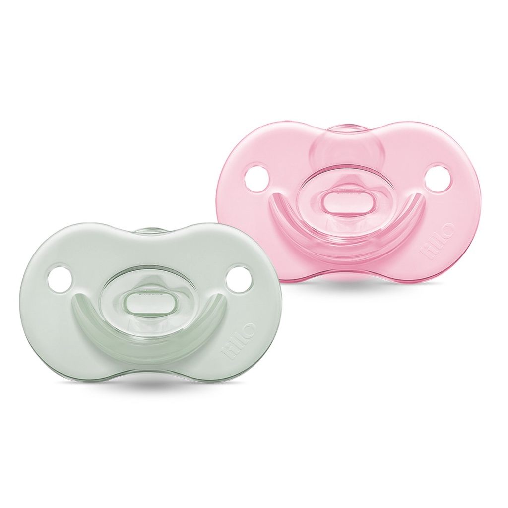 Kit 2 Chupetas 100% Silicone Calming Night Day 6m+  Rosa - Lillo em Oferta na Shopee