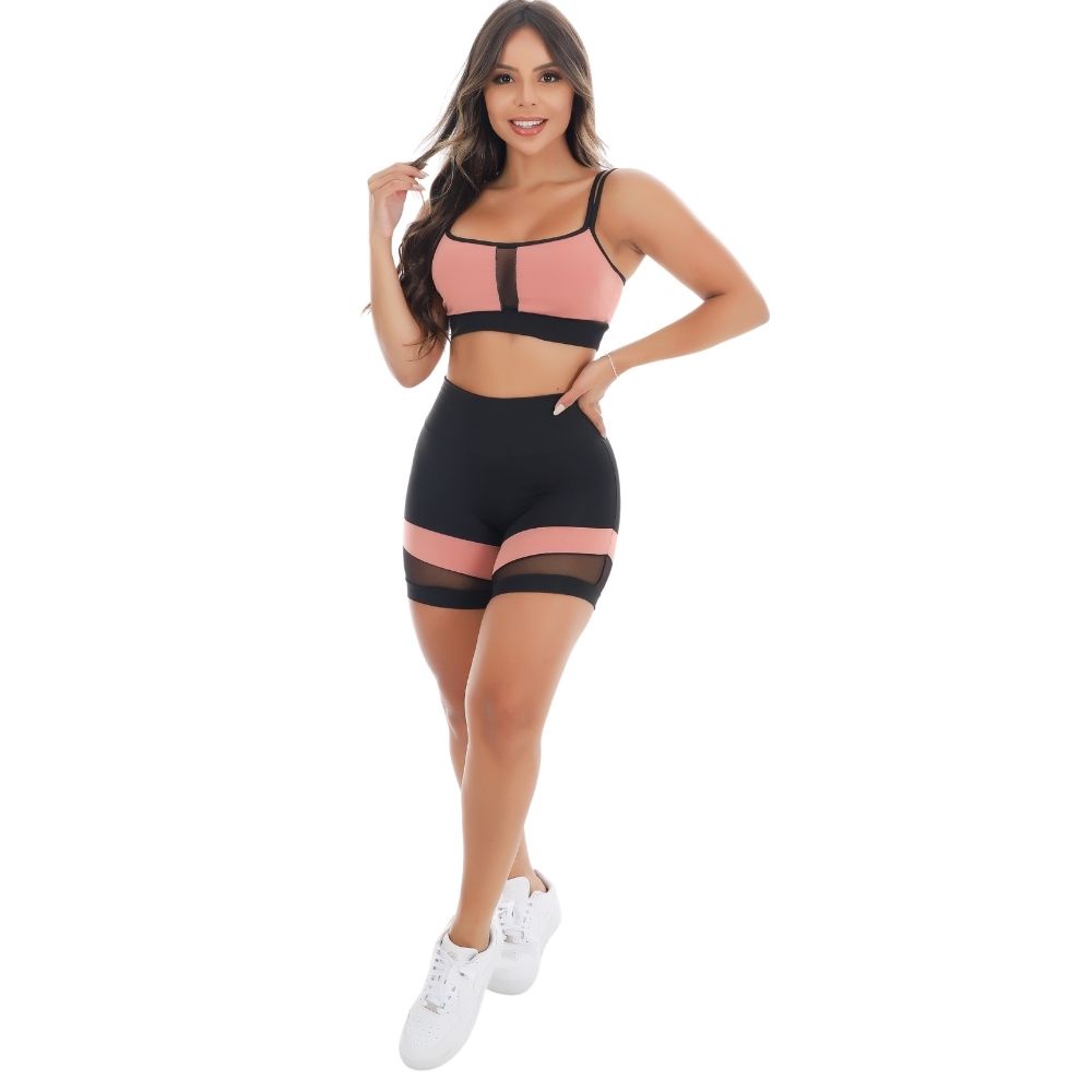 Conjunto Fitness Fristyle Bermuda E Top Academia Feminino