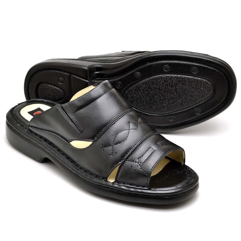 CHINELA EM COURO MASCULINA