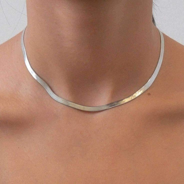 Colar Laminado Unissex Aço Prata Cordão Estilo Cobra Lacraia Clássico Vintage Feminino / Masculino L