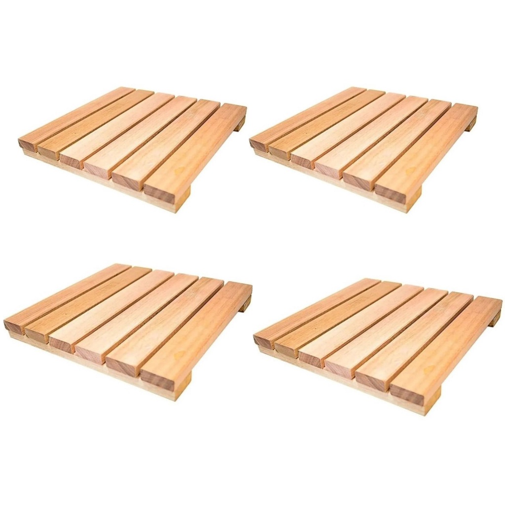 *COMBO* 4 Unidades Deck De Madeira Modular 30x30 Pallet Palete Palet Estrado Strado