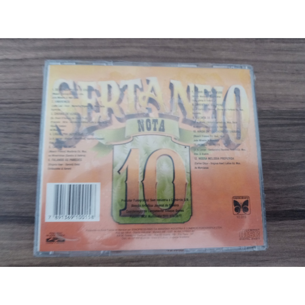 CD Sertanejo NOta 10 com Moacyr Franco, Chitãozinho e Xororó e outros Lacrado de Fábrica