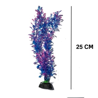 Planta Artificial para Aquário 25cm roxa LXS1010 Enfeite e Decoração