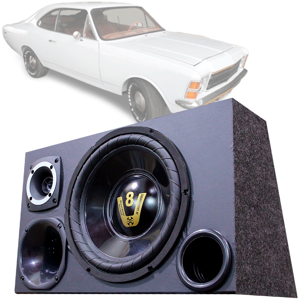 Caixa Som Automotivo Trio Completa Subwoofer Chevrolet Opala