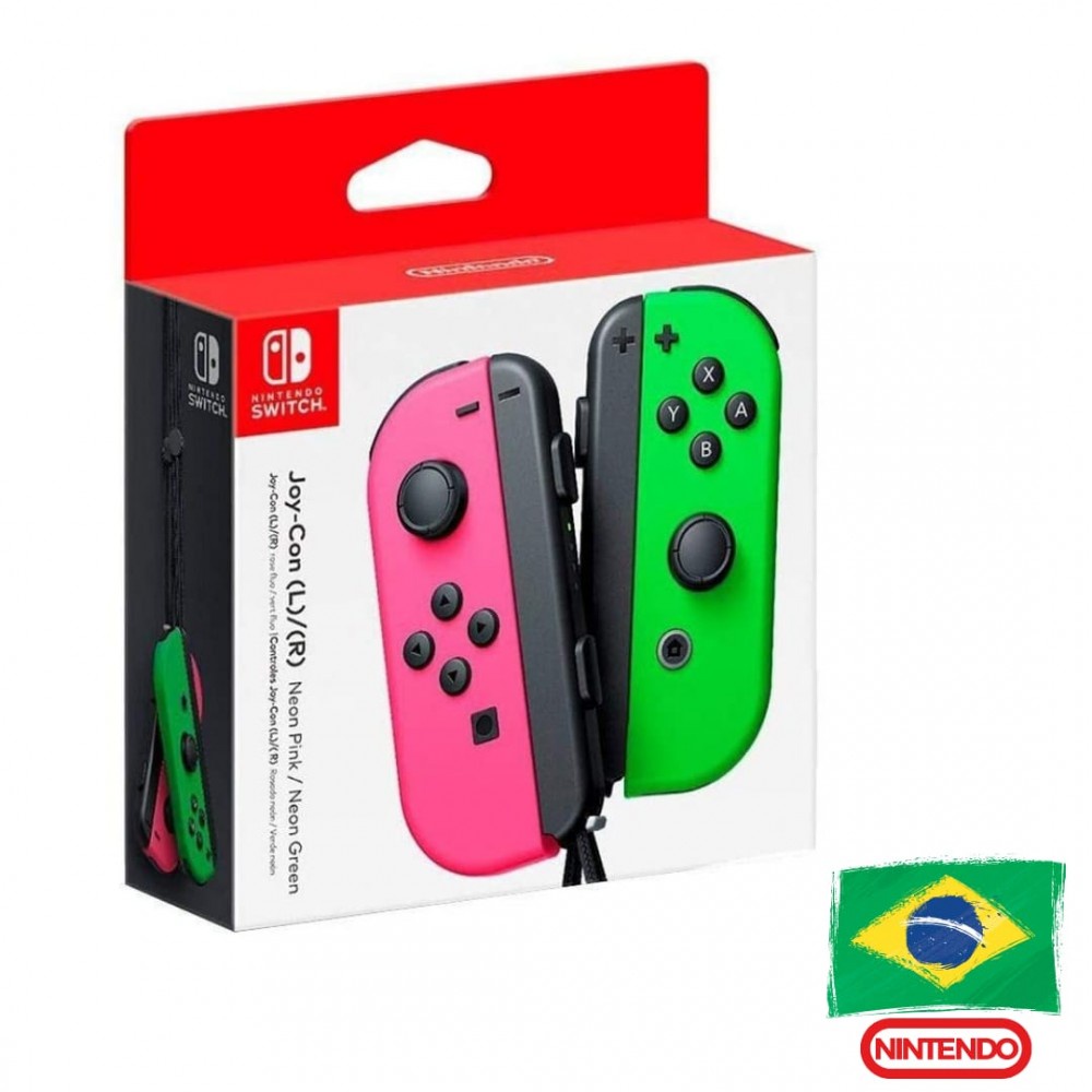Controle JOY-CON (L) / (R) NEON Pink e NEON Green Nintendo SWITCH