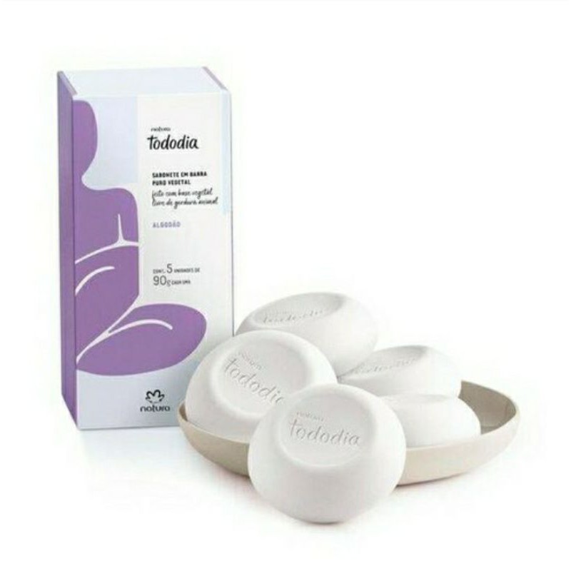 Sabonete em barra Tododia Puro Vegetal Natura 5 unidades 90 g