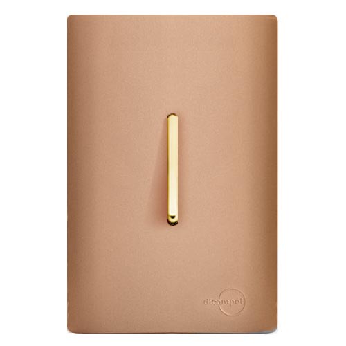 CJ INTERRUPTOR PARALELO VERTICAL 4X2 - DICOMPEL NOVARA OURO ROSE GOLD - DNV1500/3ORGD