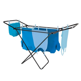 Varal de Chão com Abas Retrátil Slim Preto Mor em Oferta na Shopee