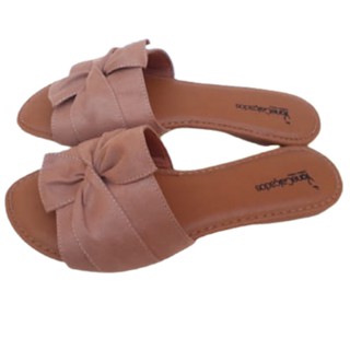 rasteira feminina nude sandália casual confort laço yone