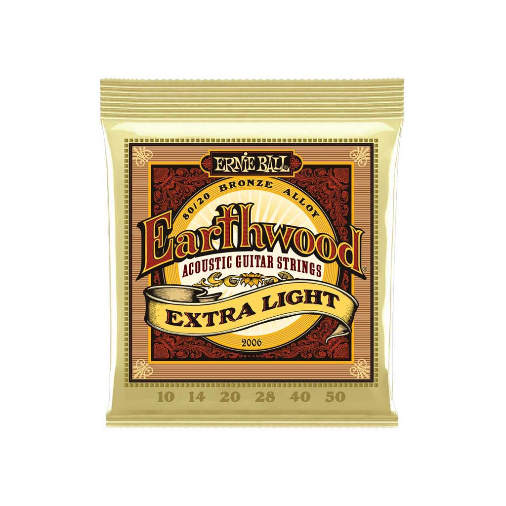 Encordoamento para Violão Ernie Ball 010 Earthwood Extra Light Bronze 2006