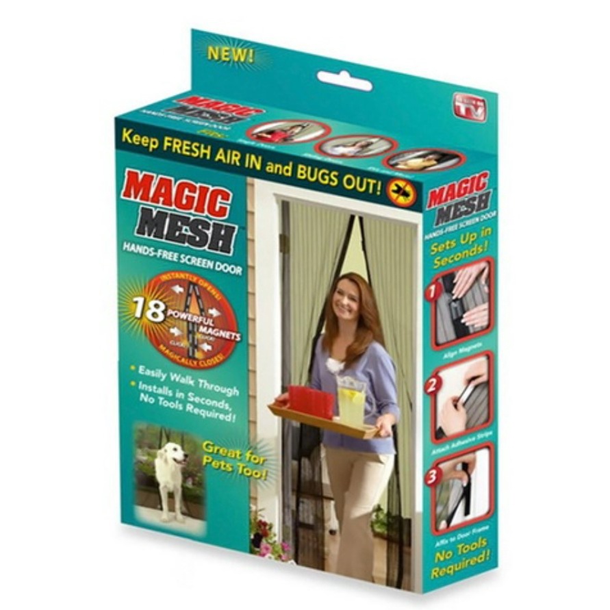 Cortina Tela Anti Insetos Mosquiteiro Magic Mesh Fecha Com Imã
