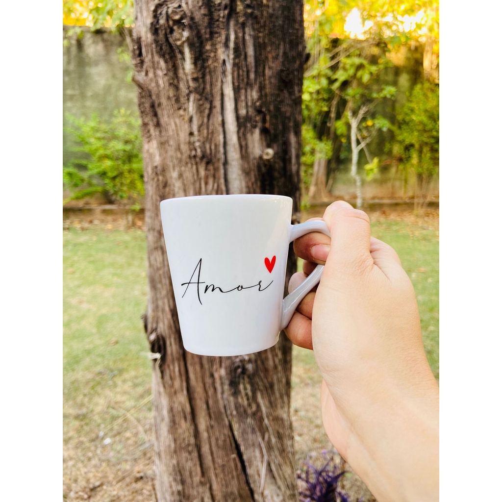 Jogo 2 xícaras / Caneca Café Chá Porcelana 120 ml Amor Spot