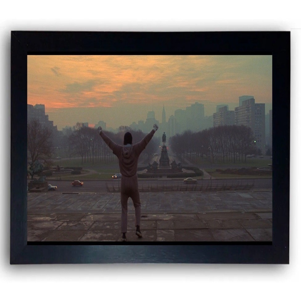 Quadro Filme Rocky Balboa Sylvester Stallone 32x44cm moldurado