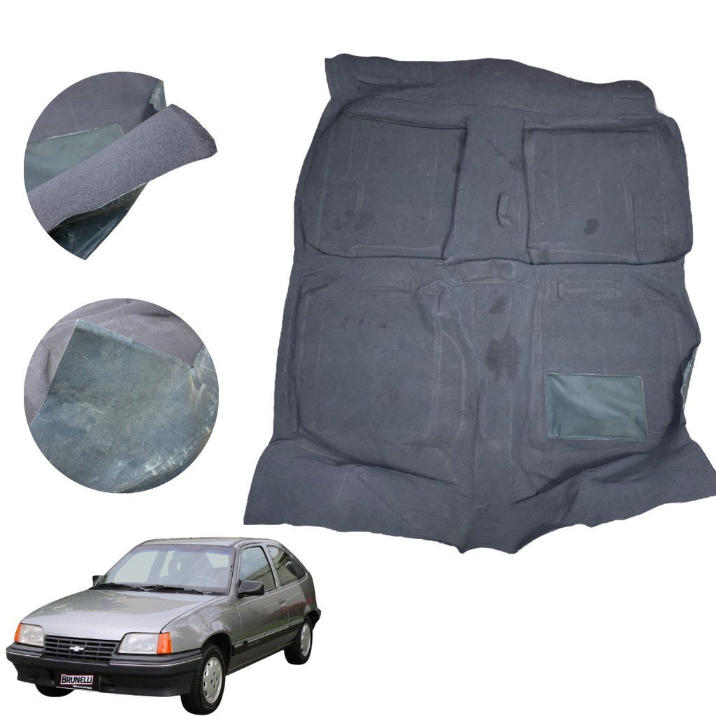Carpete Moldado Assoalho Chevrolet Kadett Até 1995 Cinza Escuro