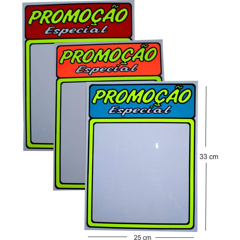 10 cartaz reutilizável 33x25cm /Matérial 0,50 mm editável/oferta/promoção/loja/mercado em Oferta na Shopee