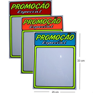 10 cartaz reutilizável 33x25cm /Matérial 0,50 mm editável/oferta/promoção/loja/mercado em Oferta na Shopee